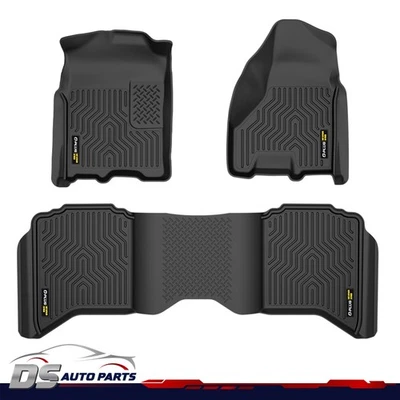 Fit For 2009-2024 Dodge Ram 1500 Classic Crew Cab All Weather Floor Mats TPE - Image 1 of 4