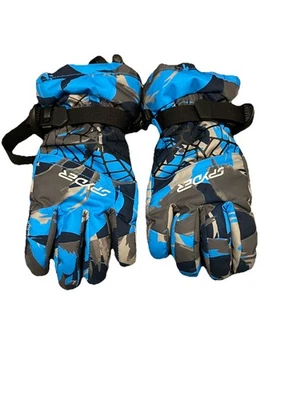 Guantes de invierno Spyder Overweb para niños jóvenes medianos camuflaje éter azul Foto 1 de 3