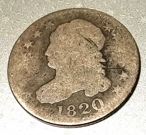 1820 Small 0 Capped Bust Dime - Low Mintage - Picture 1 of 2