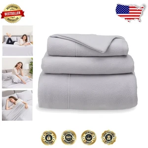 Elegantes Microfleece Twin Bettwäsche Set - 3-teilig in Achtsamem Grau für alle Jahreszeiten - Bild 1 von 10