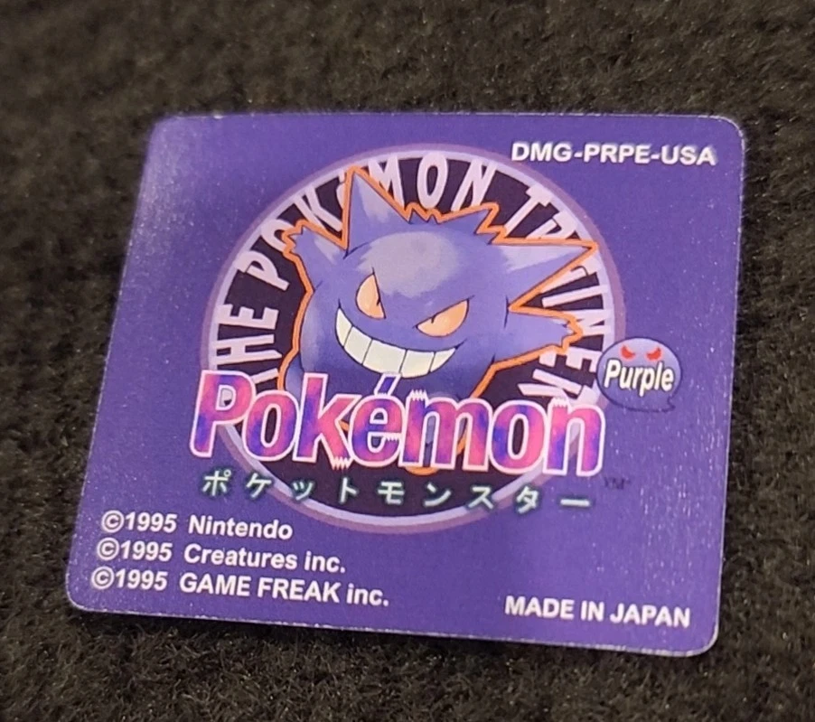Pokemon Pocket Monsters Purple Game Boy Replacement Label Sticker - Image 1 of 1