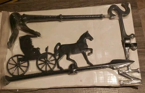 Vintage Metall Wetterfahne Pferd und Buggy New Old Stock 18 Zoll - Bild 1 von 7