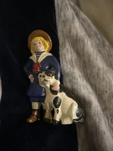 Antique Bank Cast Iron Girl and Dog - Picture 1 of 1