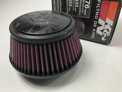 K&N RU5288 Universal Round Tapered Clamp On Air Filter - 3" ID Flange X 6" OD - Image 1 of 4