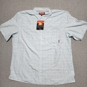 New Simms Fishing Morada SS Shirt UPF 30+ 3XL Blue Quick Dry Wrinkle Free Shirt - Picture 1 of 10