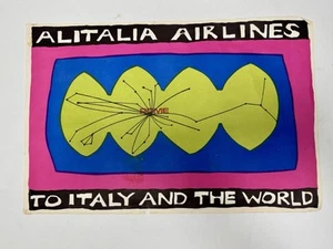 Alitalia Airlines Rome Italy Vintage Travel poster 18x11” 50’s 60’s AUTHENTIC D - Picture 1 of 9
