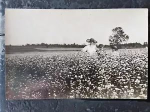 Cartolina antica mai usata primi '900 vera foto madre bambino cotone RPPC americana - Foto 1 di 3
