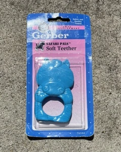 Gerber Safari Pals Soft Vinyl Teether Baby Toy Blue Zebra NEW Vintage 76580 1992 - Picture 1 of 5