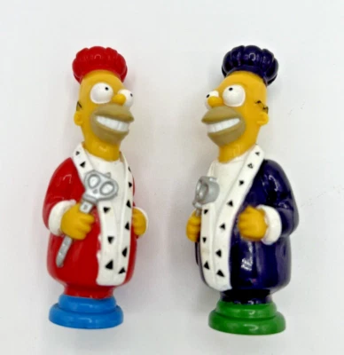 2 Homer Simpsons Chess Pieces 1992 Replacement Parts Board Game Purple Red King  - Image 1 of 4