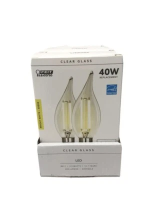 12PK Feit Electric 40W Equiv 3000K LED Dimmable Clear Glass Light Bulb - Image 1 of 4