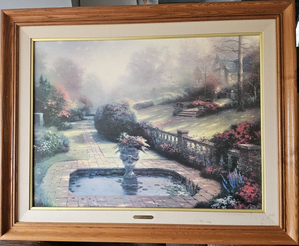 Thomas Kinkaide Art Canvas, Wood Frame  - Image 1 of 2