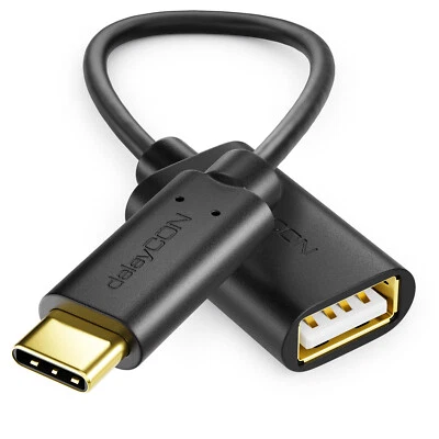 deleyCON 0,2m USB C OTG Adapter Kabel USB 2.0 USB-C zu USB-A Buchse Handy Tablet - Bild 1 von 4