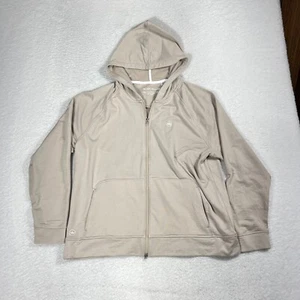 Peter Millar Women's Size Beige Maven Performance Full Zip Hoodie Logo - Picture 1 of 10