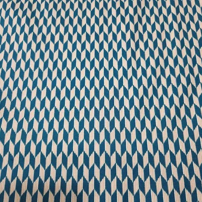 Laredo BTY Quilting Treasures Turquoise Blue and Tonal Beige Geometric Print - Image 1 of 3