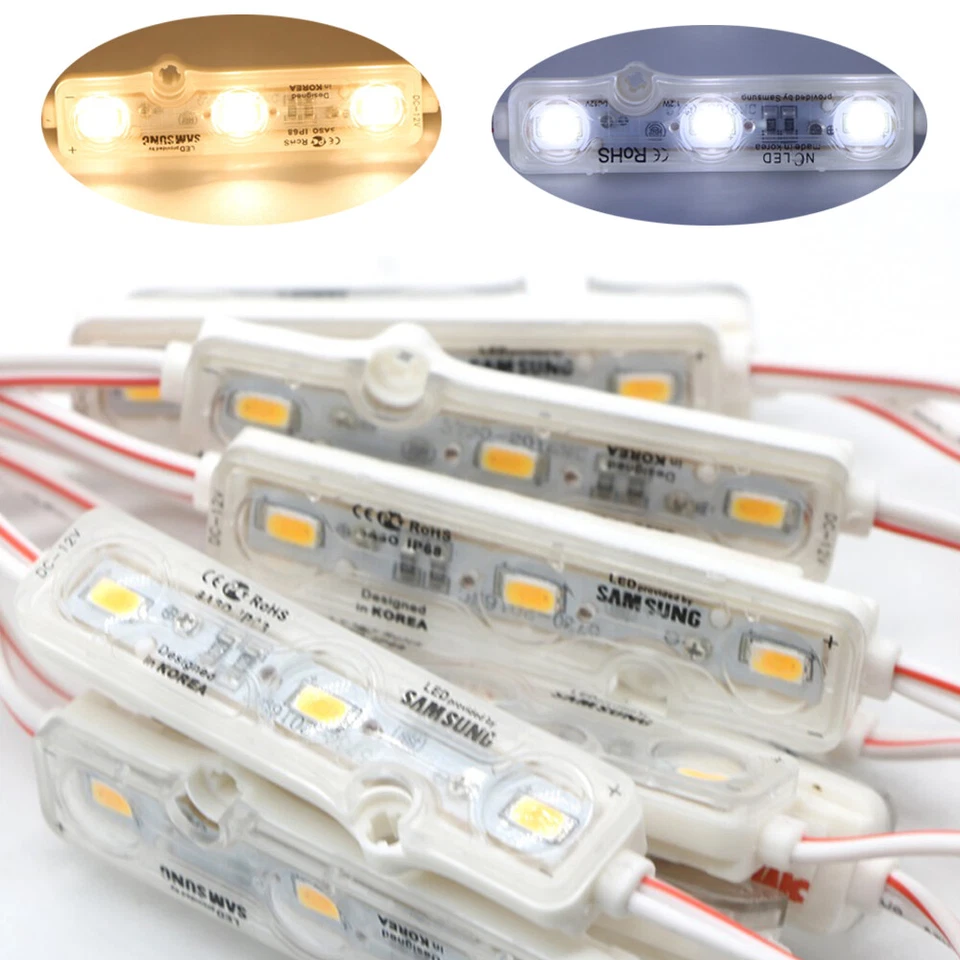 500x Ultrasonic Seal Back Light LED Module Sign Letter 12V 1.2W 5730 3 LED IP68 - Image 1 of 4