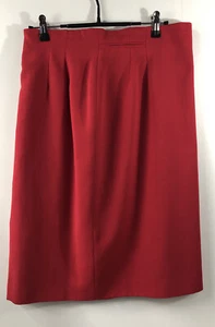 Falda de cintura alta para mujer roja brillante talla 10 con cremallera lateral totalmente forrada - Imagen 1 de 7