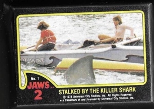 Juego de 2 cartas coleccionables Jaws 1978 más 11 pegatinas - Imagen 1 de 2