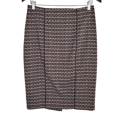 Falda Lápiz Mossimo Talla 8 Estampada Negra Corta Espalda Forrada con Abertura  Foto 1 de 4