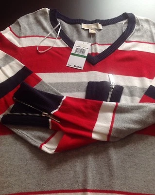 Nuevo con etiquetas Vestido Suéter Michael Kors Para Mujer Macintosh Logo Cremallera Talla L, Precio de venta sugerido por el fabricante: $150 Foto 1 de 4