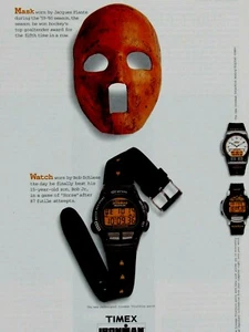 Timex 1997 Jacques Plante Maske - Ironman Triathlon Originaldruck Anzeige 8,5 x 11" - Bild 1 von 6