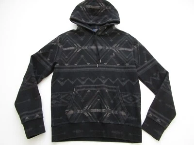 Moletom com capuz masculino pequeno polo Ralph Lauren meia-noite asteca sudoeste preto - Imagem 1 de 4