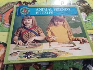 1969 Animal Friends Puzzles 4-Pk, P&M Co. Beginner's Set - Picture 1 of 11
