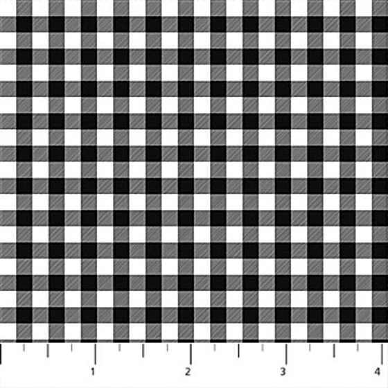 Northcott Alpine Winter de Deborah Edwards 24341 10 algodón a cuadros negro/blanco Foto 1 de 1