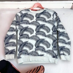 Alphabeta Men's Size M Sweater Long Sleeve Comfortable Pullover Palm Leaf Print - Picture 1 of 18