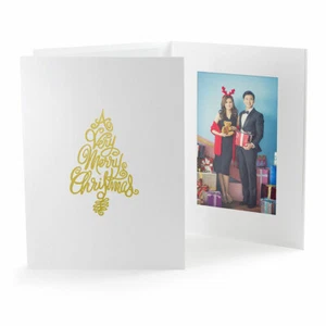 Typography Christmas Tree 4x6 Vert Photo Folders 25 Pack (Same Shipping Any Qty) - Picture 1 of 4