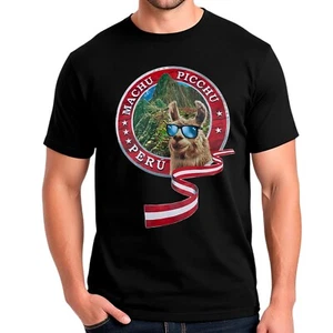 T-shirt manica corta uomo Perù Machu Picchu Cool Alpaca patriottica peruviana nuova con etichette - Foto 1 di 17