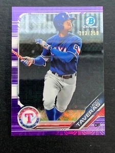 Bowman Chrome Mega Box Purple Mojo Refractor 2019 #BCP-18 Leody Taveras 213/250 - Imagen 1 de 6