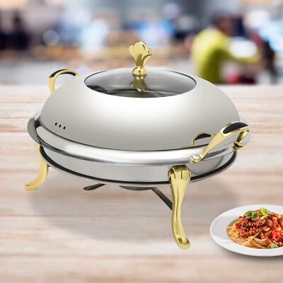 Stainless Steel Chafer Chafing Dish Set Buffet Catering Food Warmer & Lid Gold - Image 1 of 4