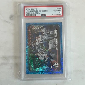 2024 Topps #183 Los Angeles Dodgers #'d 097/999 - Blue Holofoil - PSA 10 - MINT - Picture 1 of 4