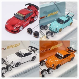 Modellino auto in lega FS 1:64 Porsche RWB 993 964 GT Tail Wing Edition velocità veloce - Foto 1 di 7