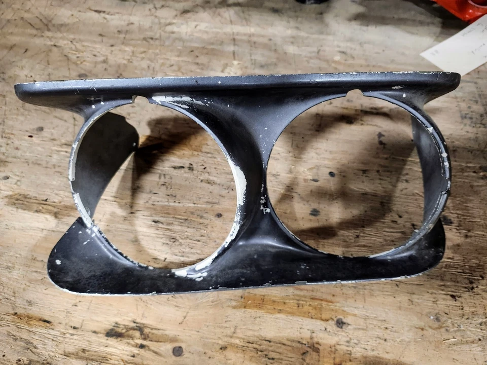 68-72 C3 Corvette LEFT Headlight Bezel Lamp Trim METAL Drivers Side DAMAGED - Image 1 of 4