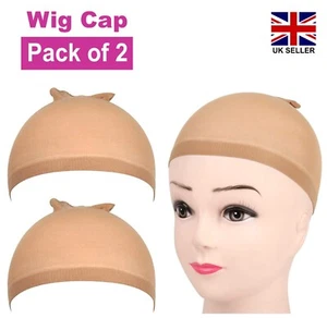2 Pieces Nude Wig Caps Comfortable Stretchy Unisex Wig Stocking Cap - under Wig - Picture 1 of 6
