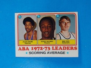 1973 TOPPS ABA #234 ABA SCORING AVERAGE LDRS. ERVING MCGINNIS ISSEL HOF EX-MINT