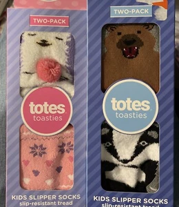 TOTES TOASTIES LLAMA 2 PACK CHILDRENS SLIPPER SOCKS 7-10 YEARS NEW - Picture 1 of 1
