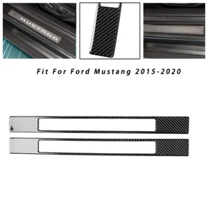 Für Ford Mustang 2015-2020 Tür Schweller Scuff Plate Carbon Fiber Innenraum Trim - Picture 1 of 1