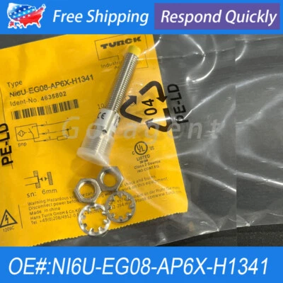 Inductive Proximity Sensor PNP For Turck NI6U-EG08-AP6X-H1341 4-Pin M12 10-30VDC - Image 1 of 4