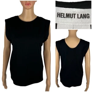 Helmut Lang Womens P Top Tank 100% Wool Black Sleeveless Casual d08hw509 EUC - Picture 1 of 9