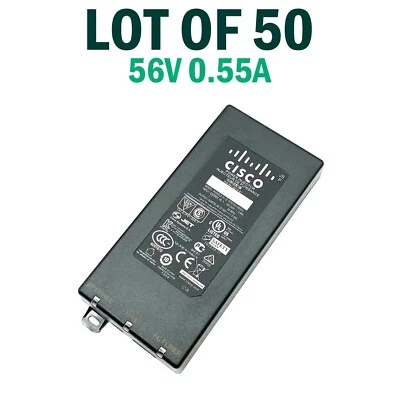 Lote de 50 inyectores de alimentación originales Cisco 56V 0,55A PoE 341-0212-01 sin cable Foto 1 de 4