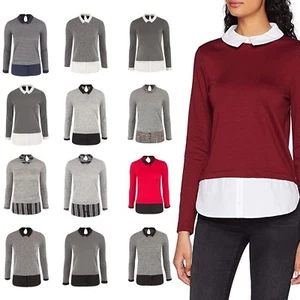 Women's Peter Pan Collar Tops Ladies Autumn long sleeves soft 2 colour Blouse - Picture 1 of 13