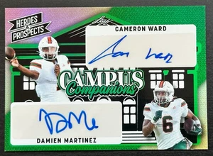 2024 Leaf Heroes Prospects Cam Ward Damien Martinez Auto #d 3/5 Titans Seahawks - Picture 1 of 3