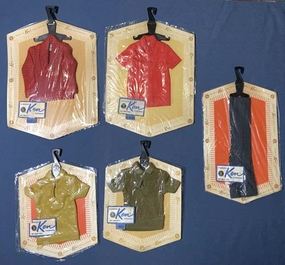 Lot (5) Vintage Original Early 1960s Ken TM PAKs Polo Shirts Slacks Sweater - Image 1 of 4