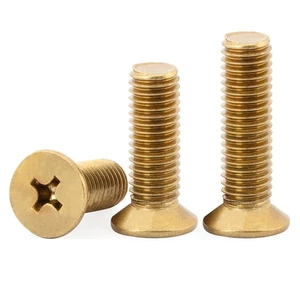 Flat Head Countersink Machine Screws Solid Brass Phillips Drive M2 M2.5 M3 - M8 - Picture 1 of 71