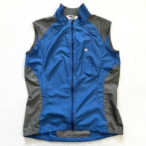 Pearl Izumi Women Cycling Full Zip Blue Gray Mesh Back Biking Sleeveless Vest L - Picture 1 of 10
