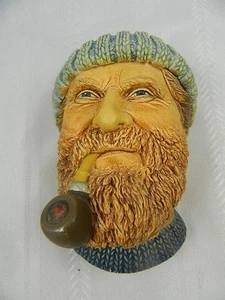 Testa di gesso vintage Bossons Fisherman 1990 Bossons England, decorazione parete - Foto 1 di 9