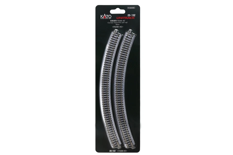 Kato 20-132 N Scale Unitrack Curved Track R13 3/4"- 45 Degree 4 pieces/pack - Image 1 of 1