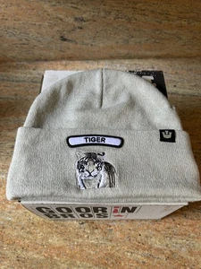 Goorin Beanie Mütze 107-1798 grau mit Tigerstickerei & "Tiger" Patch NEU ohne Etikett - Bild 1 von 3
